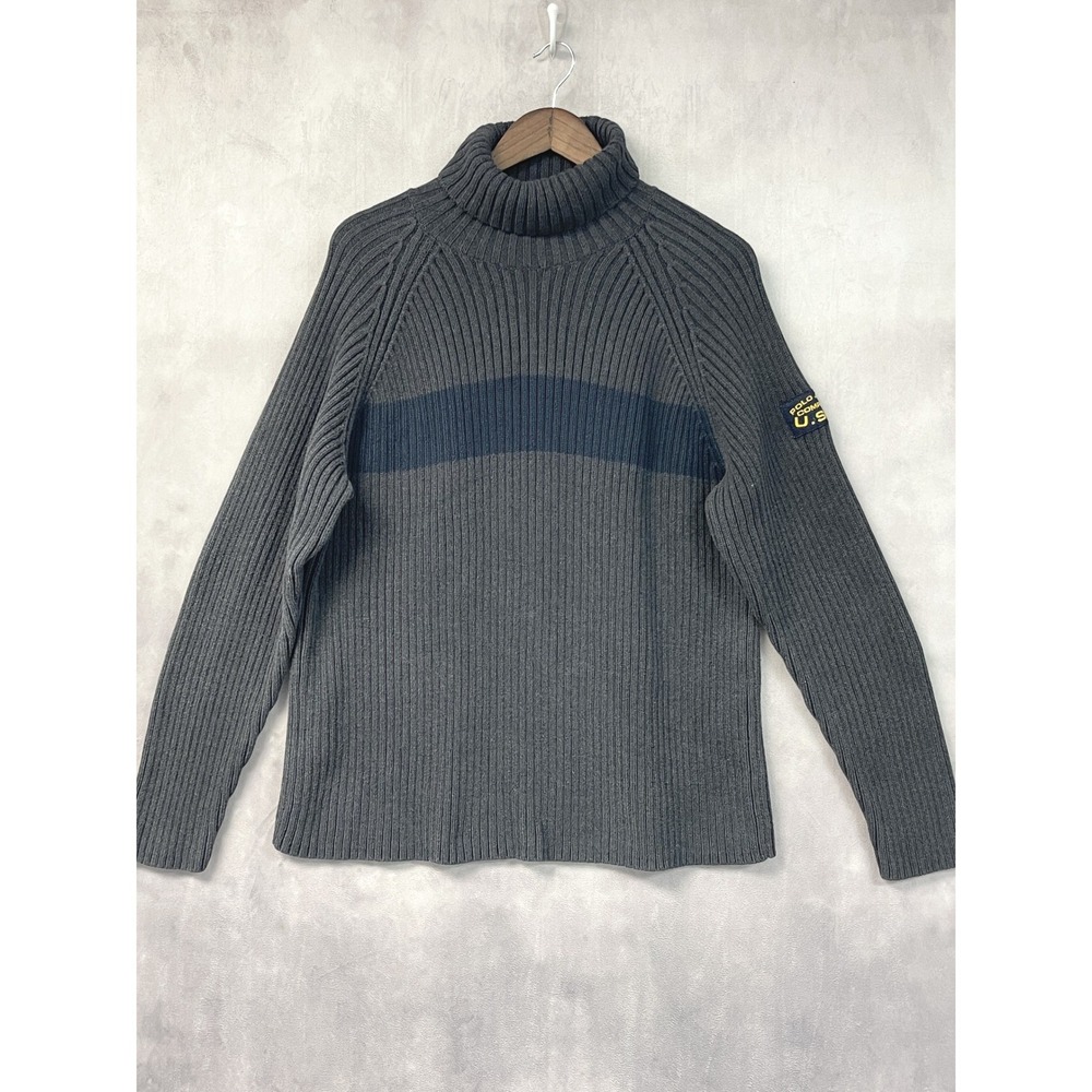 Polo Jeans Ralph Lauren Mens Turtleneck Sweater XL Vintage 90s Ribbed Cotton USA